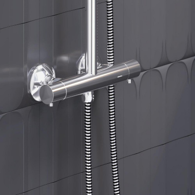 977800000 Jupiter душевая система с душевым ТМС смесителем, хром фото в интернет-магазине Русалия