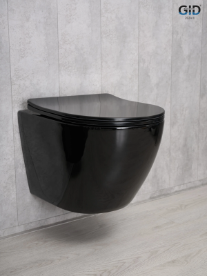Унитаз подвесной Gid Tr2198-18 62204Y черная глянцевая 49x36x35.5 фото в интернет-магазине Русалия
