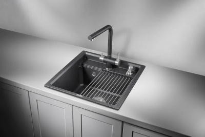 Кухонная мойка GRANULA Kitchen Space (5002, ЧЁРНЫЙ) фото в интернет-магазине Русалия