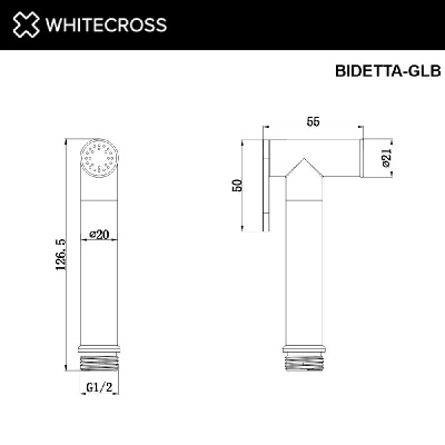 Лейка для биде WHITECROSS BIDETTA-GLB (брашированное золото) фото в интернет-магазине Русалия