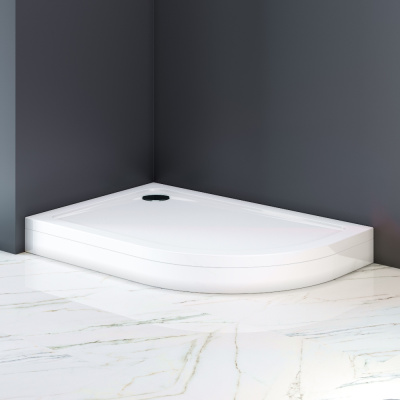 W83T-302L120W Like 120  Поддон для душ. ограждения, левосторонний, 120x80, белый акрил Am.Pm фото в интернет-магазине Русалия