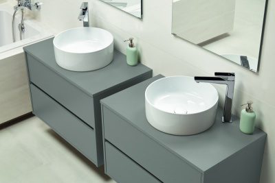 Раковина накладная круглая Crea 38 P-UM-CRE381-oc-R Cersanit фото в интернет-магазине Русалия