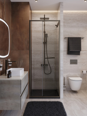 Душевая дверь CEZARES LUX-B-FS-1-70-C-GM фото в интернет-магазине Русалия