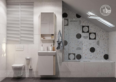 Тумба под раковину AQUATON Кантри 55 белый, дуб верона 1A257601AHB20 фото в интернет-магазине Русалия