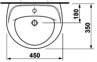 Раковина Lyra 45 см 14273000104 Jika фото в интернет-магазине Русалия