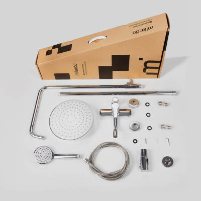 Душевая система Milardo с изливом Stripe (STRSB1FM06) фото в интернет-магазине Русалия