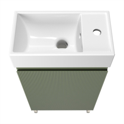 Тумба с раковиной WC Area 40 см матовый зеленый 221805003 Wellsee фото в интернет-магазине Русалия
