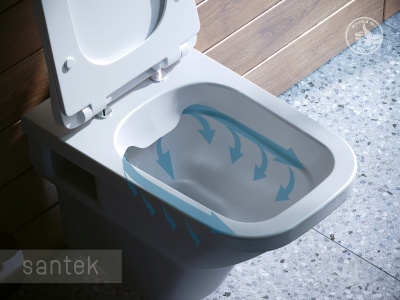 Унитаз подвесной безободковый с сиденьем микролифт rimless Лайн 1WH501574 Сантек фото в интернет-магазине Русалия