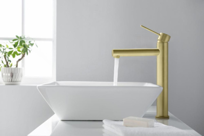 Смеситель для раковины-чаши Timo Saona золото матовое (2311/17F) фото в интернет-магазине Русалия