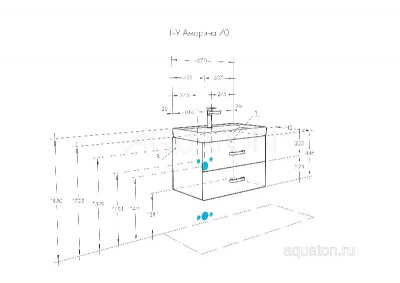 Тумба под раковину AQUATON Америна 70 белый 1A137601AM010 фото в интернет-магазине Русалия