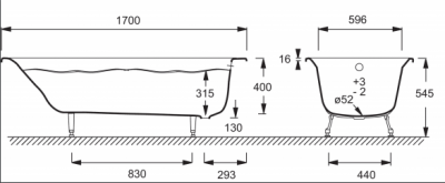 Чугунная ванна JACOB DELAFON DIAPASON E2937 170х75 фото в интернет-магазине Русалия