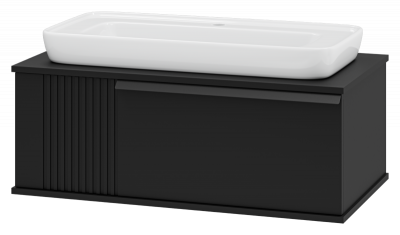 Тумба Savoy 90 подвесная (черная) с раковиной Ekokerama Doppio 80 Brevita фото в интернет-магазине Русалия
