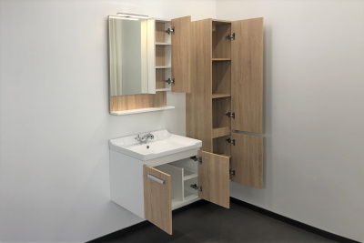 COMFORTY. Зеркало-шкаф "Рига-60" дуб сонома фото в интернет-магазине Русалия