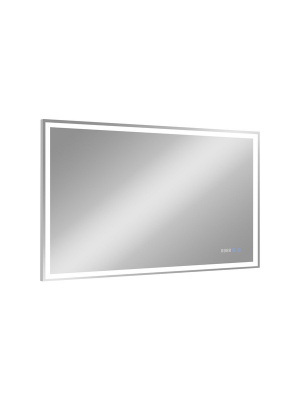 Зеркало с подсветкой Mercury 1000x700 часы, антизапотевание ЗЛП971 Continent фото в интернет-магазине Русалия