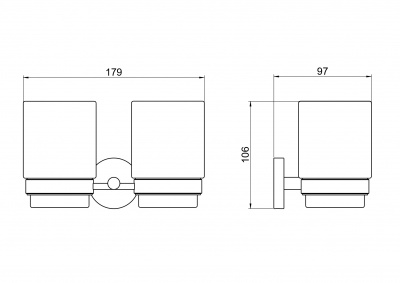 Стакан с держателем двойной AQUATEK, матовый черный AQ4617MB БЕТТА фото в интернет-магазине Русалия