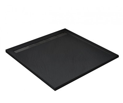 Душевой поддон квадратный 90х90 TRS90 STONE-BL черный Weltwasser фото в интернет-магазине Русалия