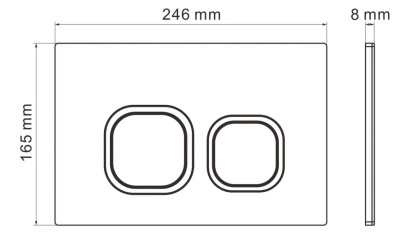 ESTI-Q Клавиша смыва 246 х 165 мм, белый глянцевый, пластик IBERICA BLANCA фото в интернет-магазине Русалия