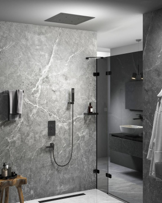 Душевая система встроенная с термостатом Timo Petruma (SX-5019/03SM) черный фото в интернет-магазине Русалия