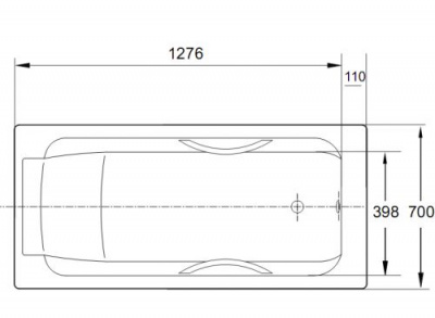 Чугунная ванна JACOB DELAFON PARALLEL E2949 150х70 с отверстиями под ручки фото в интернет-магазине Русалия