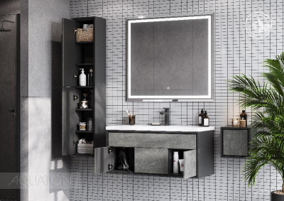 Тумба под раковину AQUATON Уэльс 100 графит 1A267601WA6A0 new фото в интернет-магазине Русалия