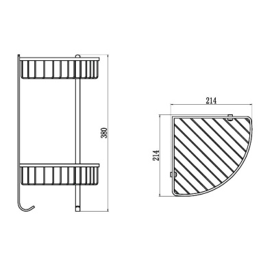 Полка угловая Savol S-002554, хром фото в интернет-магазине Русалия