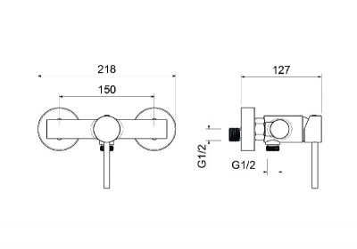 Смеситель для душа AQUATEK AQ1360CR ЕВРОПА фото в интернет-магазине Русалия