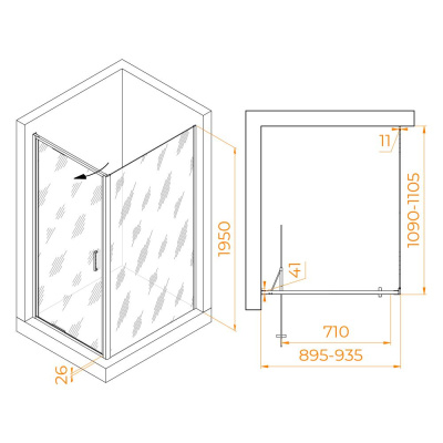 Душевой уголок RGW SV-145 900x1100, профиль хром, стекло прозрачное фото в интернет-магазине Русалия