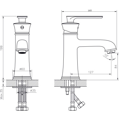 Смеситель для раковины RUSH Flores (FL0835-11) фото в интернет-магазине Русалия