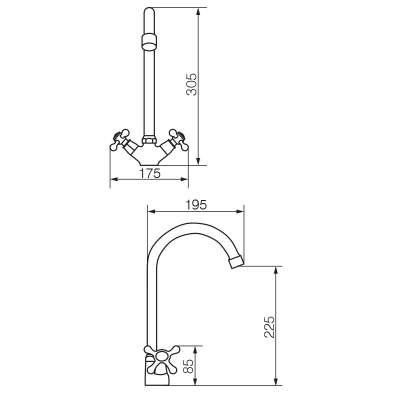 Смеситель для кухни Agatha Cromo VR.AGT-3785.СR Veragio фото в интернет-магазине Русалия