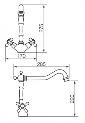 Смеситель для раковины Agatha Bronzo VR.AGT-3711.BR Veragio фото в интернет-магазине Русалия