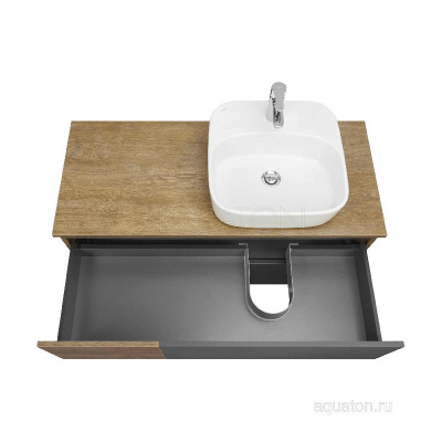 Тумба под раковину AQUATON Терра 105 дуб кантри, антрацит 1A246901TEKA0 фото в интернет-магазине Русалия