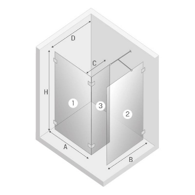 Душевое ограждение NEW TRENDY EVENTA 110x200 EXK-4621 (хром) фото в интернет-магазине Русалия