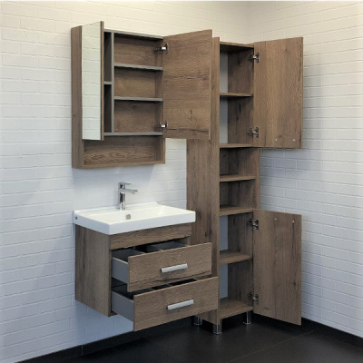 Зеркало-шкаф Comforty Никосия 60 дуб темный фото в интернет-магазине Русалия