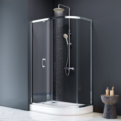 W83T-302L120W Like 120  Поддон для душ. ограждения, левосторонний, 120x80, белый акрил Am.Pm фото в интернет-магазине Русалия