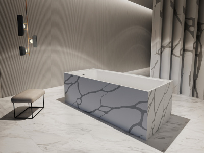 Ванна из искусственного камня ABBER Blitz AS9502GB 180х80х60 см фото в интернет-магазине Русалия