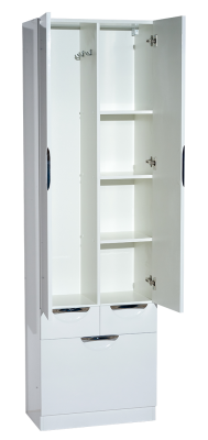 Шкаф - пенал Орхидея 60 с бельевой корзиной П-Жас05060-011К2Я Misty фото в интернет-магазине Русалия