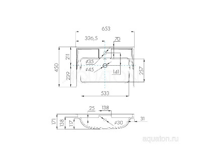 Раковина AQUATON Фабиа 65 белая 1A708731FB010 фото в интернет-магазине Русалия