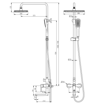 Душевая система Lemark Ursus (LM7262BL) фото в интернет-магазине Русалия