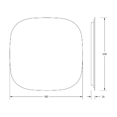 Зеркало с LED-подсветкой настенное OPTI DEFESTO 50x50 см, DF 2858 фото в интернет-магазине Русалия