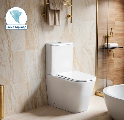 Унитаз напольный Ceruttispa MANLIO Tornado CT10618 безободковый (630х350х805) фото в интернет-магазине Русалия