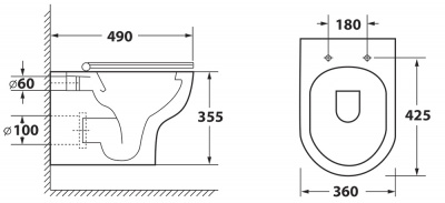 Унитаз подвесной Tid Cirkel-H с сиденьем микролифт OWLT190701 OWL фото в интернет-магазине Русалия