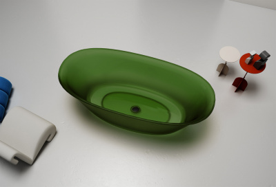 Прозрачная ванна ABBER Kristall AT9707Emerald зеленая 170х75х55 см фото в интернет-магазине Русалия