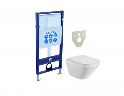 SET AQUATEK ЛИРА (рама AQUATEK Standard INS-0000012(без клавиши и крепежа)+унитаз ЛИРА AQ1155-00 с тонким сиденьем soft-close фото в интернет-магазине Русалия