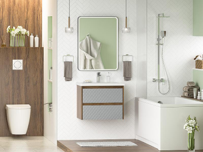 Тумба Chester 65 подвесная с раковиной Dreja Soft 65 Brevita фото в интернет-магазине Русалия