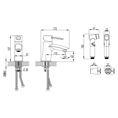 Смеситель Lemark Atlantiss для раковины и биде (LM3216C) фото в интернет-магазине Русалия