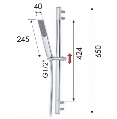 Душевая стойка с ручным душем и шлангом Remer Infinity 317V317RV фото в интернет-магазине Русалия