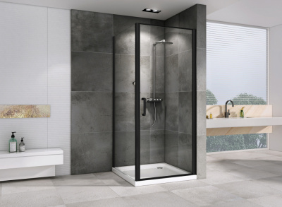 Душевой уголок ABBER Sonnenstrand AG04090B-S100B 100х90 прямоугольный, профиль черный, прозрачное стекло фото в интернет-магазине Русалия