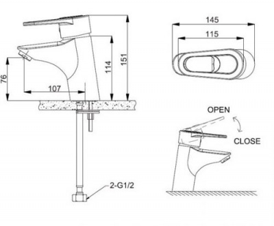 Смеситель для умывальника Loop F1124182CP Bravat фото в интернет-магазине Русалия