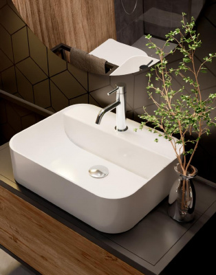 AQM5001 Раковина настольная с отверстием под смеситель. 505x400x135 фото в интернет-магазине Русалия