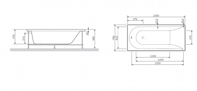 W72A-150-070W-R2 каркас для ванны spirit 150х70 Am.Pm фото в интернет-магазине Русалия